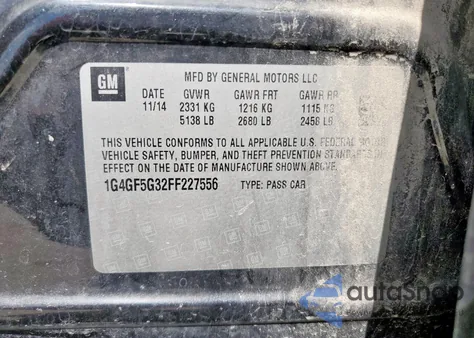 2015 Buick Lacrosse Premium z USA, uszkodzony, nr VIN 1G4GF5G32FF227556